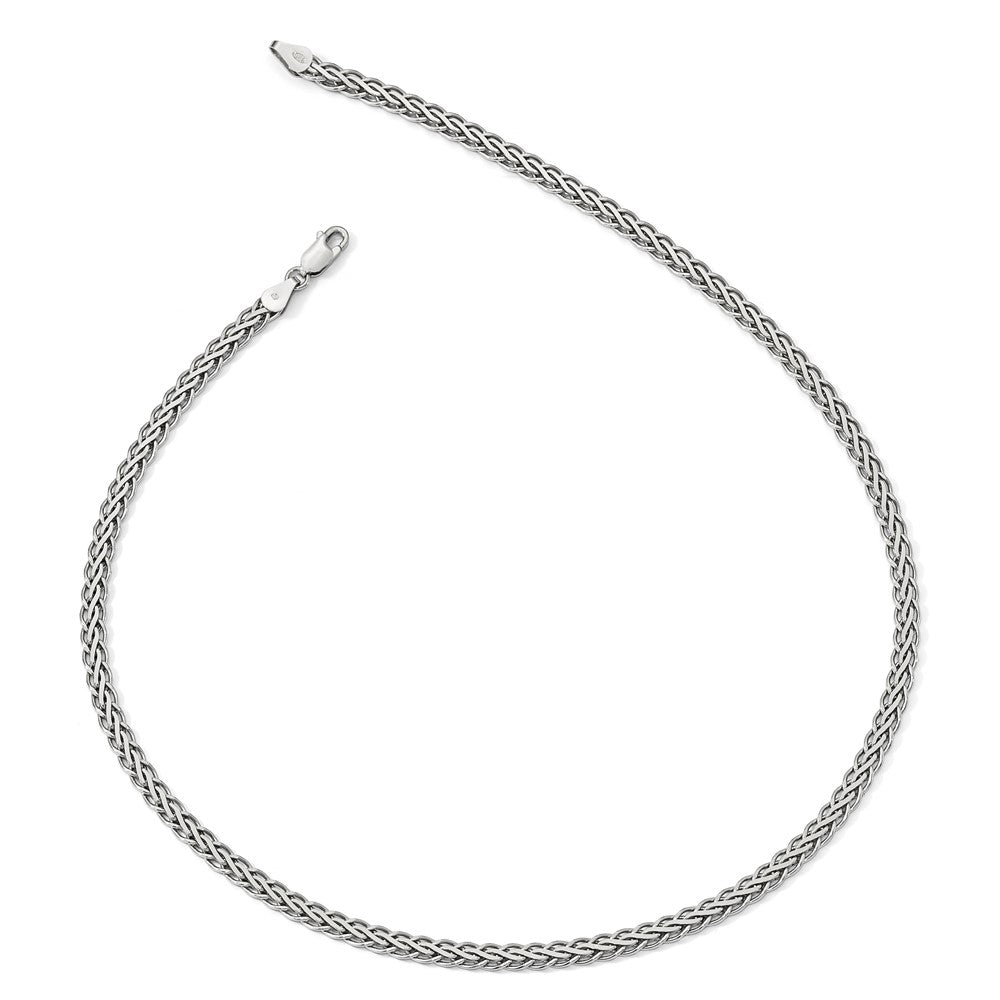 Sterlingsilber Flach Diamantiert Ährenkette Halskette