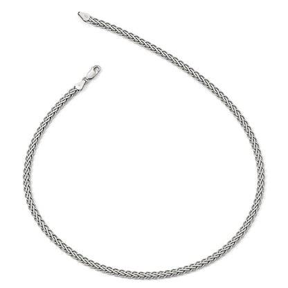 Sterlingsilber Flach Diamantiert Ährenkette Halskette