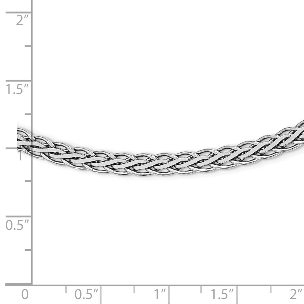 Sterlingsilber Flach Diamantiert Ährenkette Halskette