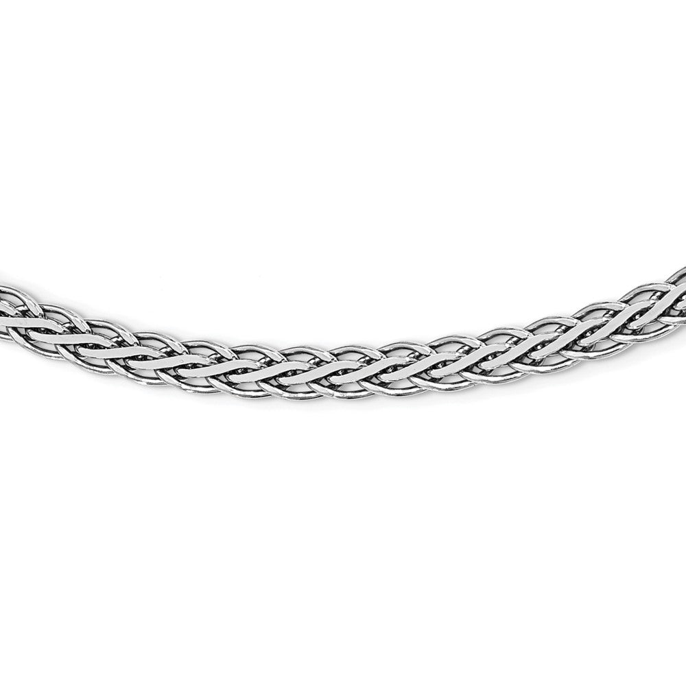 Sterlingsilber Flach Diamantiert Ährenkette Halskette