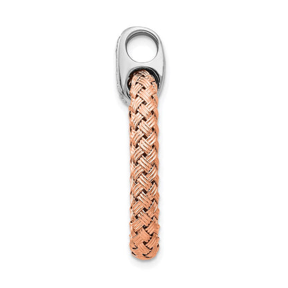 Sterlingsilber Rhodiniert-plate Roségold -plate Zirkonia Geflochten Oval Anhänger