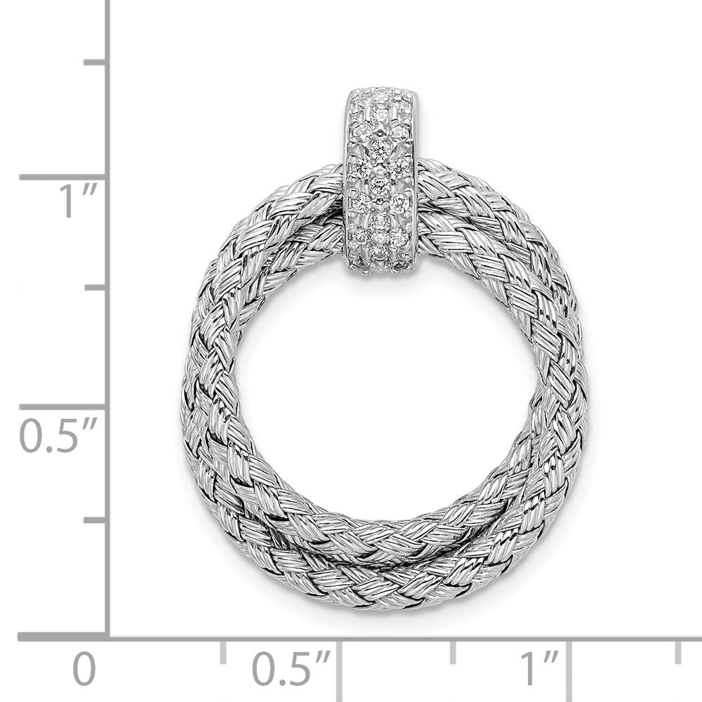 Sterlingsilber Poliert mit Zirkonia Geflochten Anhänger