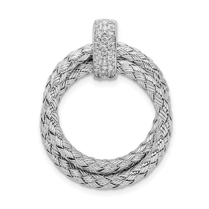 Sterlingsilber Poliert mit Zirkonia Geflochten Anhänger
