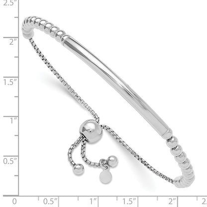 Sterlingsilber Rhodiniert Poliert Gekugelt Verstellbar Armband