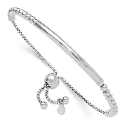 Sterlingsilber Rhodiniert Poliert Gekugelt Verstellbar Armband