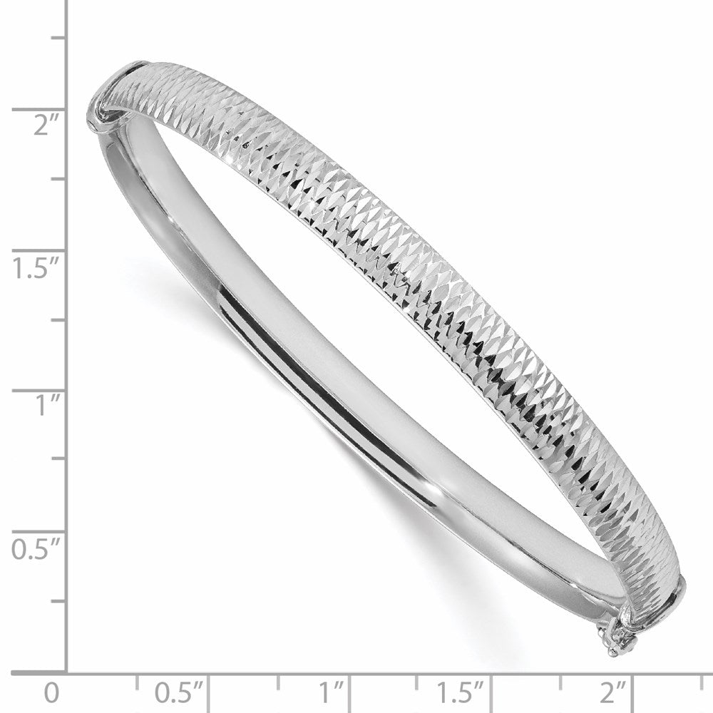 Sterlingsilber Rhodiniert Poliert & Strukturiert Armreif
