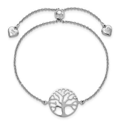 Sterlingsilber Rhodiniert Baum Of Leben Verstellbar Armband