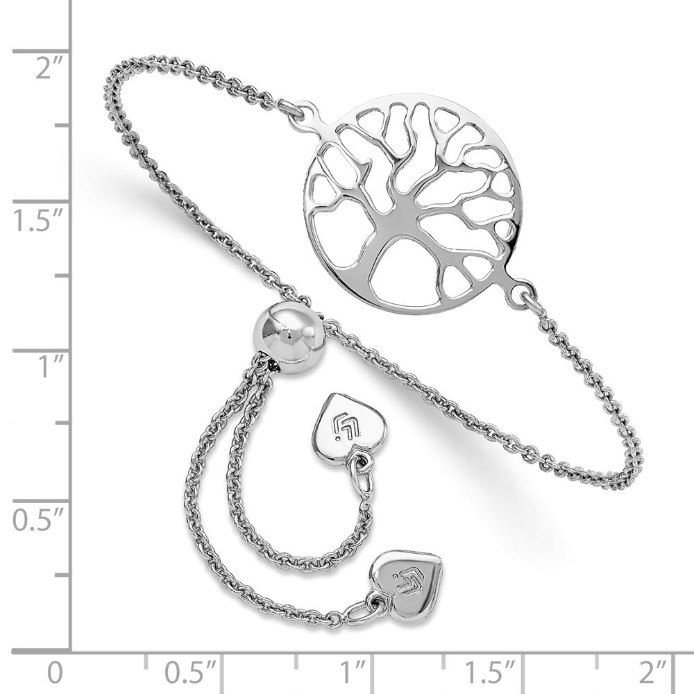Sterlingsilber Rhodiniert Baum Of Leben Verstellbar Armband