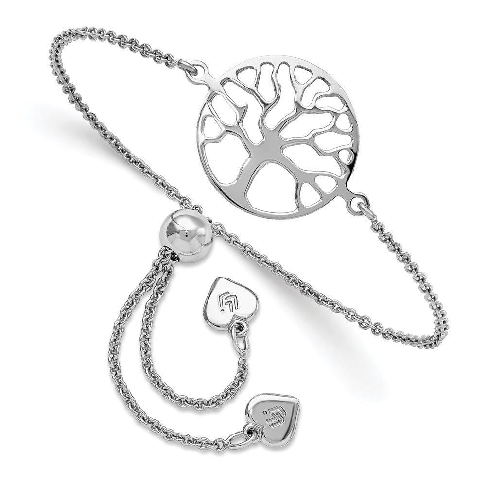 Sterlingsilber Rhodiniert Baum Of Leben Verstellbar Armband