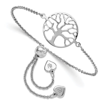 Sterlingsilber Rhodiniert Baum Of Leben Verstellbar Armband