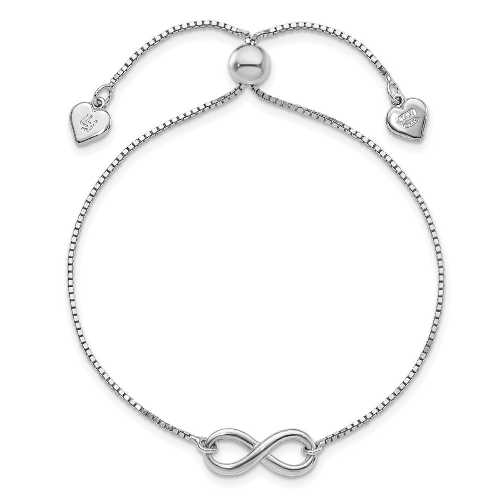 Sterlingsilber Rhodiniert Poliert Unendlichkeit Verstellbar Armband