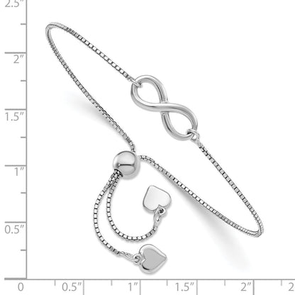 Sterlingsilber Rhodiniert Poliert Unendlichkeit Verstellbar Armband