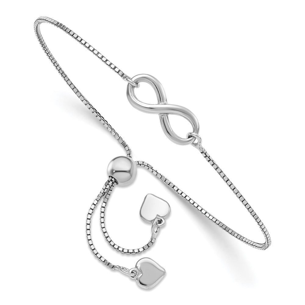 Sterlingsilber Rhodiniert Poliert Unendlichkeit Verstellbar Armband