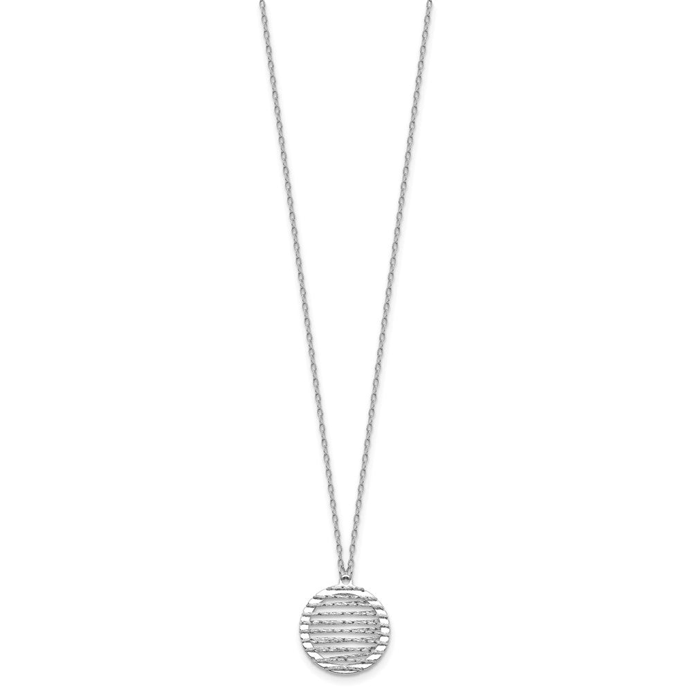 Sterlingsilber Rhodiniert Platin Pol/dia Schliff Kreis 1 Zoll Verlängerung. Halskette