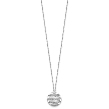 Sterlingsilber Rhodiniert Platin Pol/dia Schliff Kreis 1 Zoll Verlängerung. Halskette