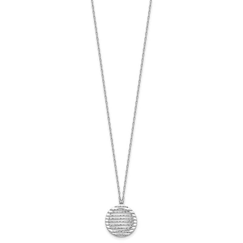 Sterlingsilber Rhodiniert Platin Pol/dia Schliff Kreis 1 Zoll Verlängerung. Halskette
