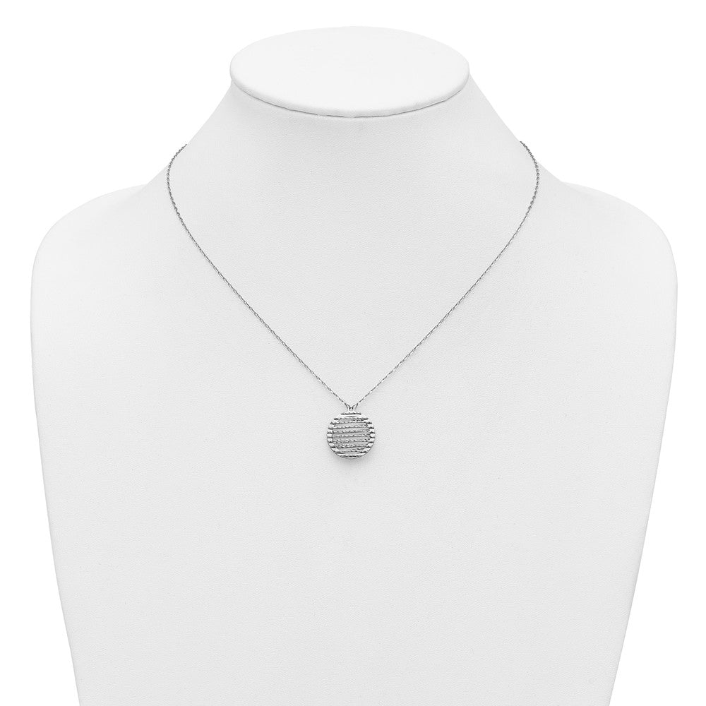 Sterlingsilber Rhodiniert Platin Pol/dia Schliff Kreis 1 Zoll Verlängerung. Halskette