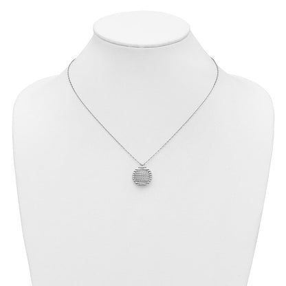 Sterlingsilber Rhodiniert Platin Pol/dia Schliff Kreis 1 Zoll Verlängerung. Halskette