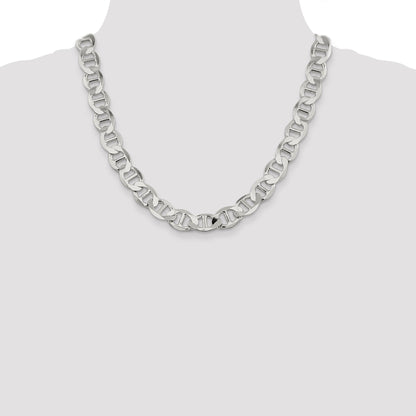 Sterlingsilber 12.3mm Flach Anker Halskette