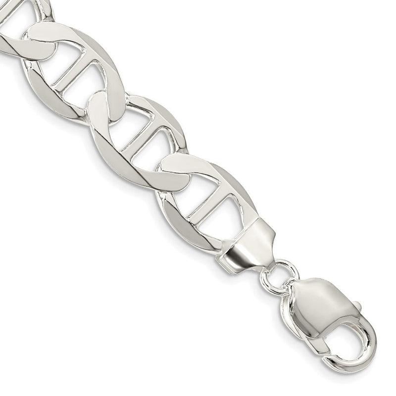 Sterlingsilber 12.3mm Flach Anker Gliederarmband