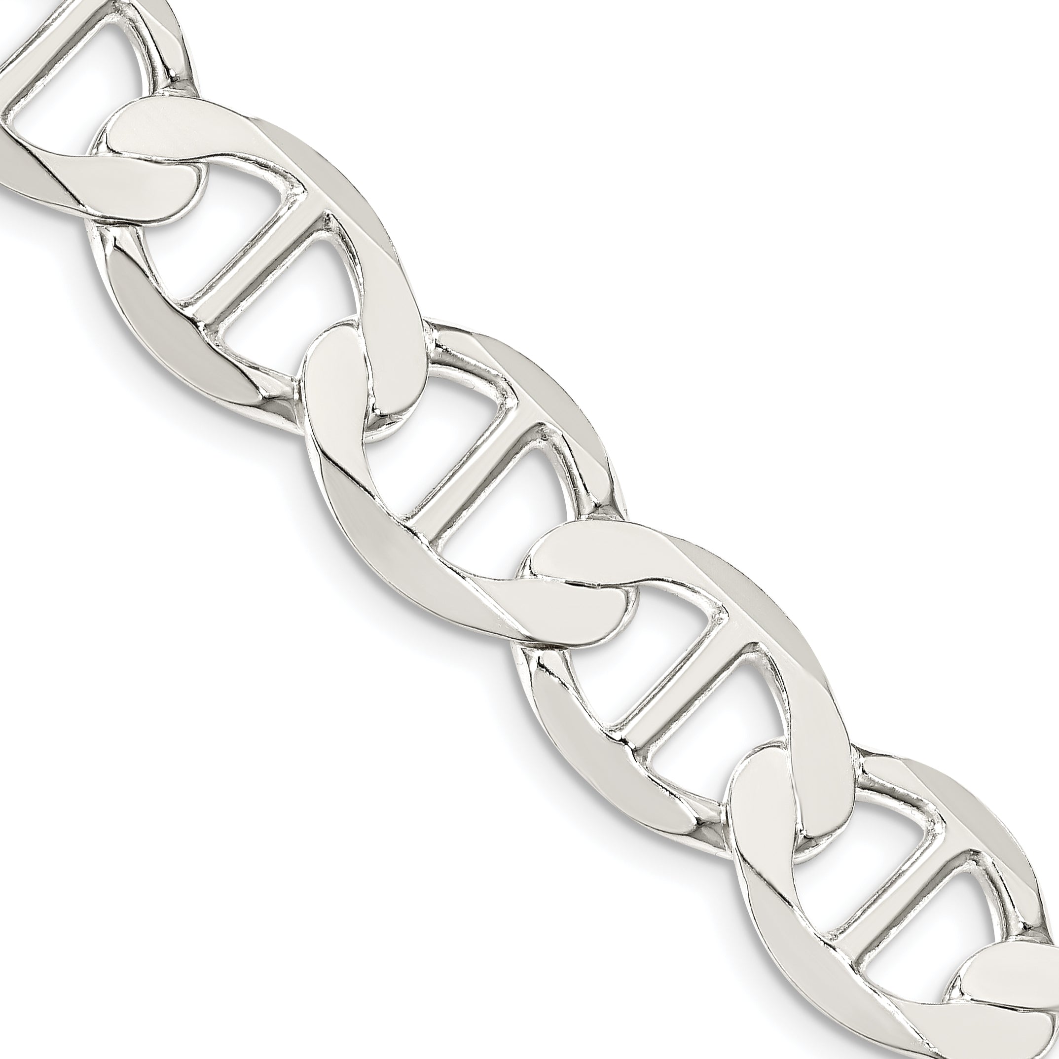 Sterlingsilber 12.3mm Flach Anker Halskette