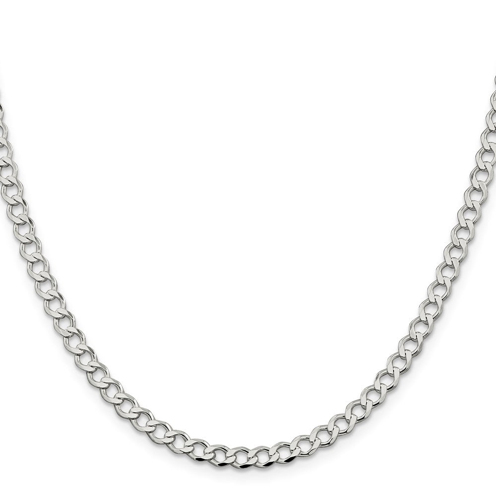 Sterlingsilber 4.5mm Halbmassiv Flach Panzer Halskette