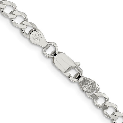 Sterlingsilber 4.5mm Halbmassiv Flach Panzer Halskette