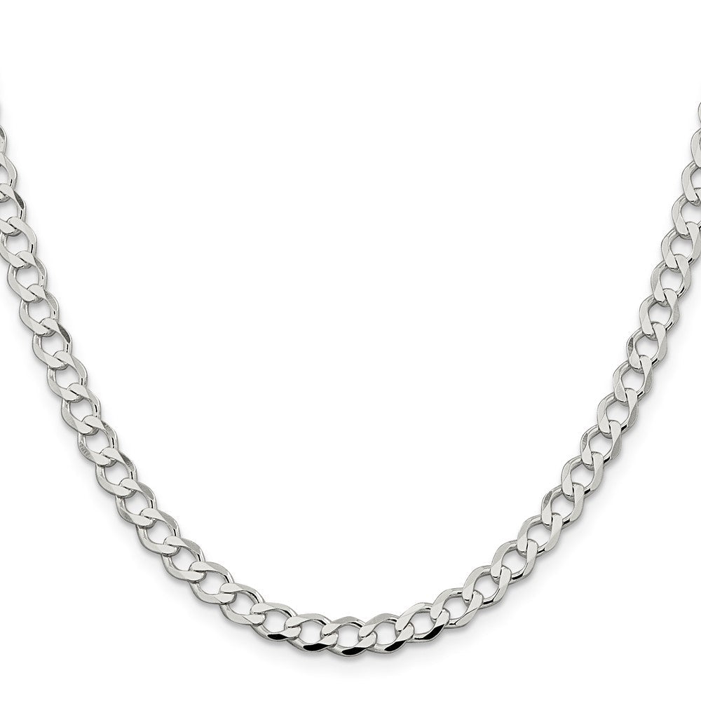 Sterlingsilber 5.3mm Halbmassiv Flach Panzer Halskette