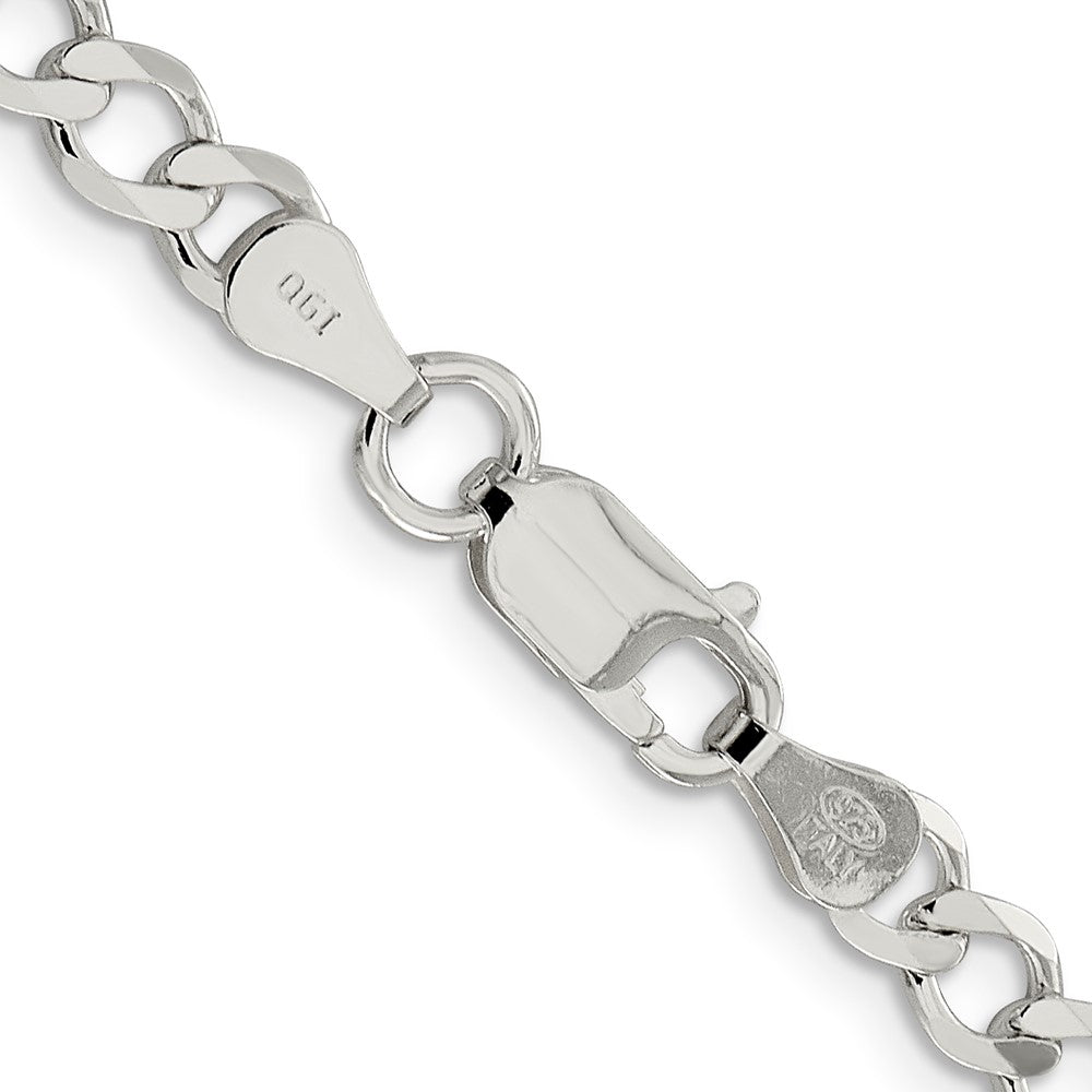 Sterlingsilber 5.3mm Halbmassiv Flach Panzer Halskette