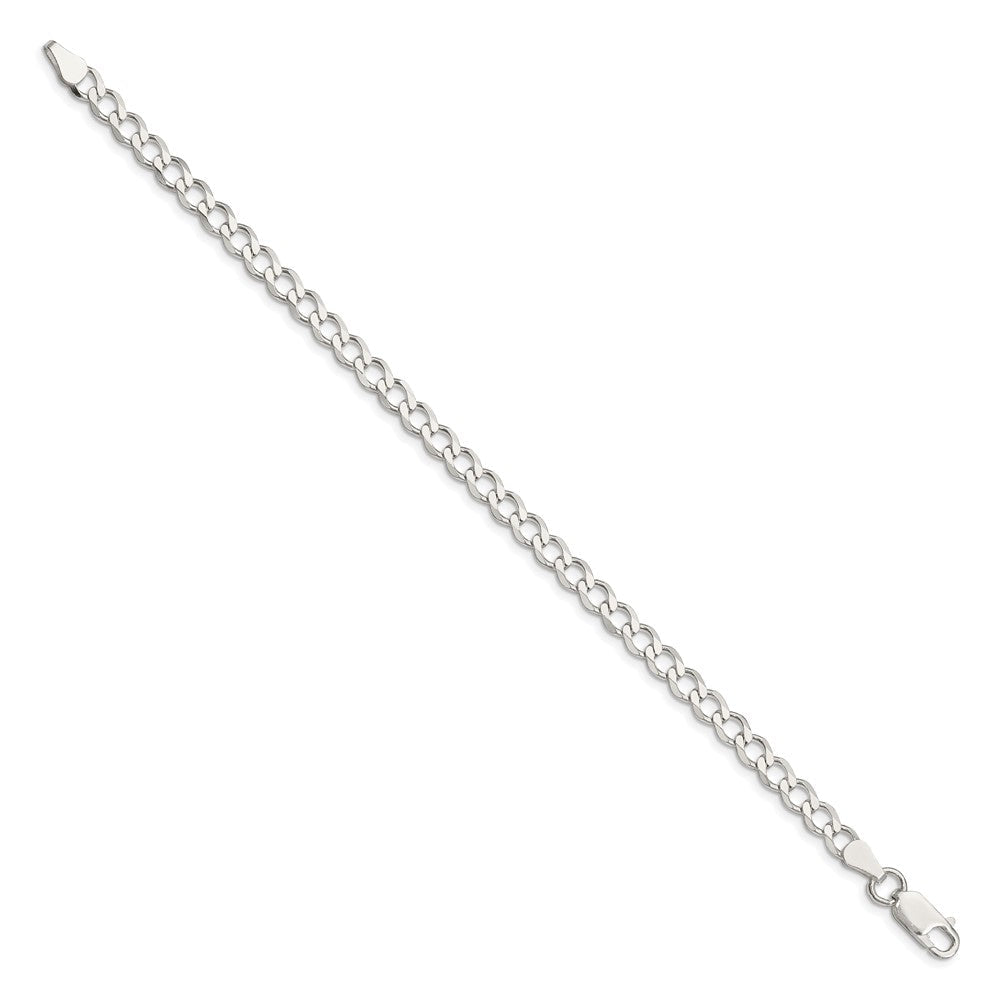 Sterlingsilber 5.3mm Halbmassiv Flach Panzer Gliederarmband