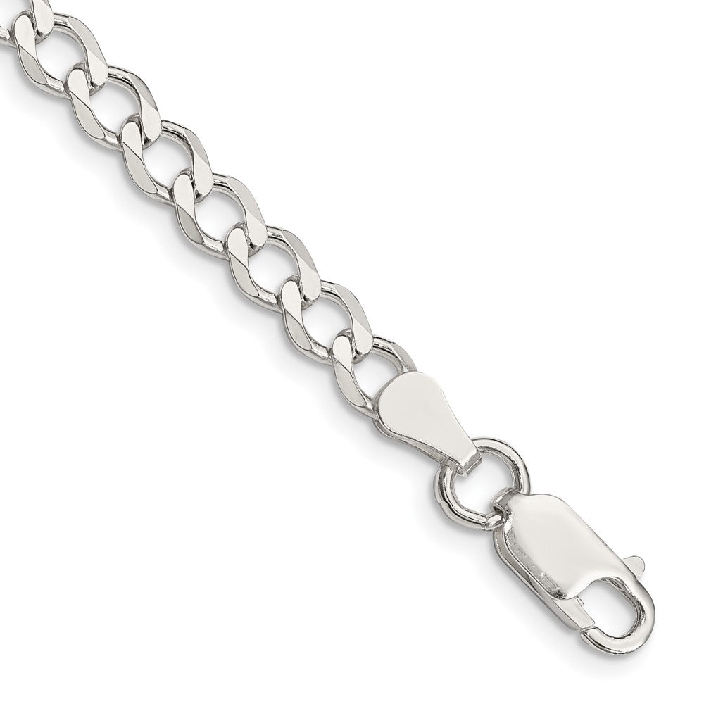 Sterlingsilber 5.3mm Halbmassiv Flach Panzer Gliederarmband