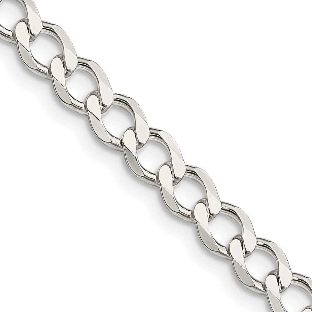 Sterlingsilber 5.3mm Halbmassiv Flach Panzer Halskette