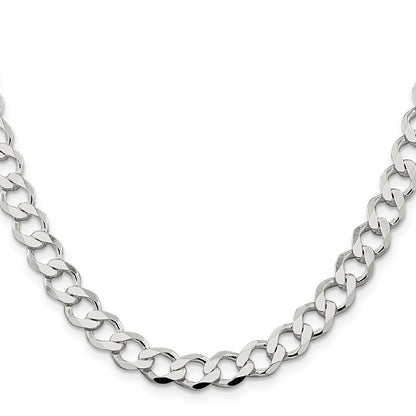 Sterlingsilber 8.1mm Halbmassiv Flach Panzer Halskette