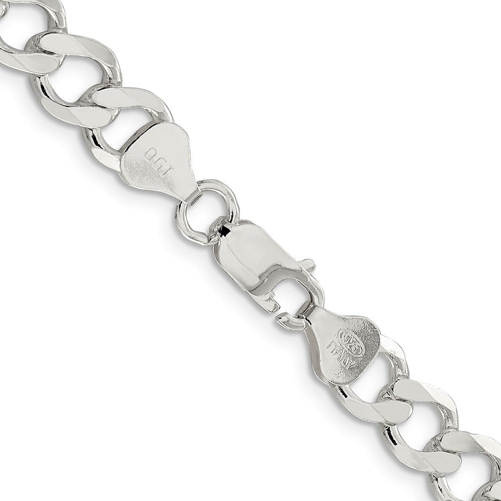 Sterlingsilber 8.1mm Halbmassiv Flach Panzer Halskette