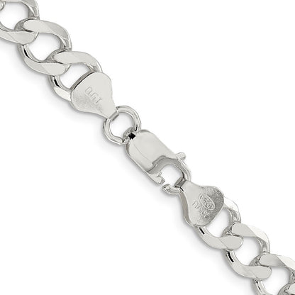Sterlingsilber 8.1mm Halbmassiv Flach Panzer Halskette