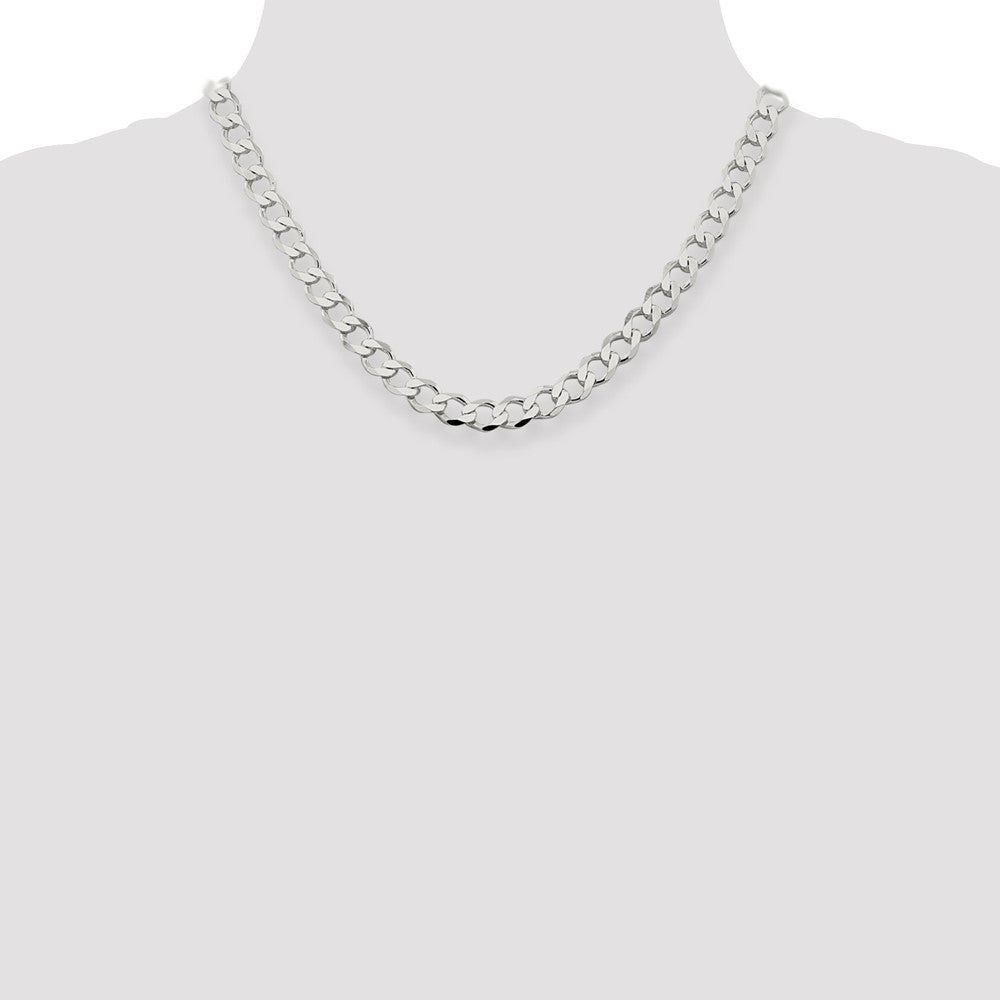 Sterlingsilber 8.1mm Halbmassiv Flach Panzer Halskette