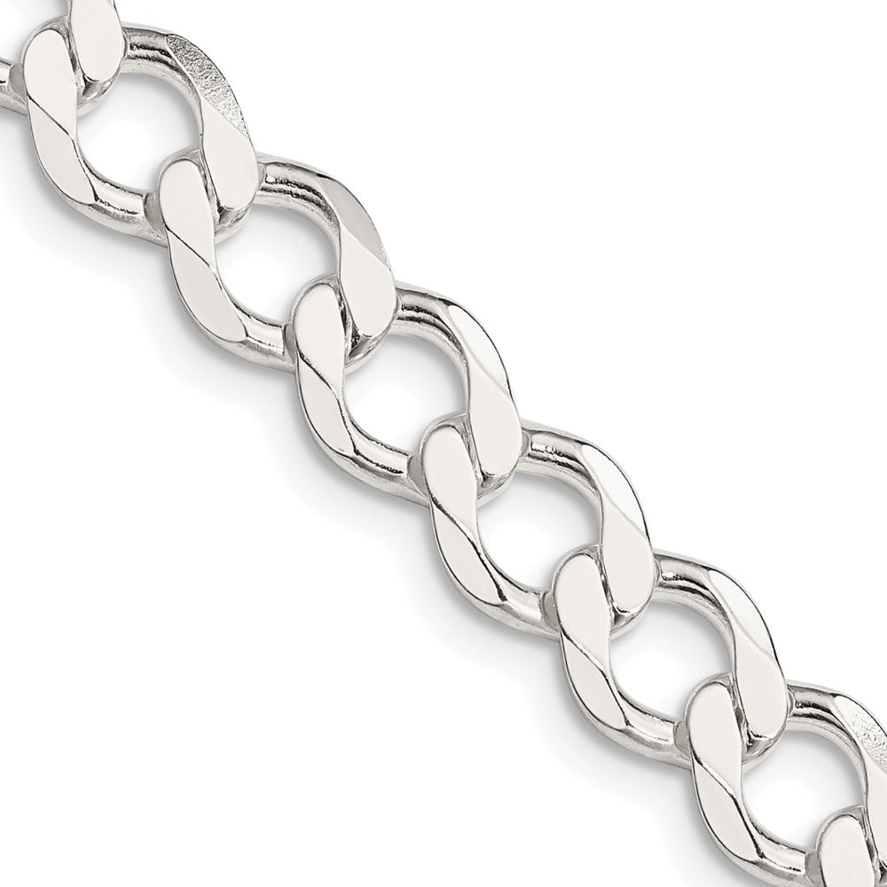 Sterlingsilber 8.1mm Halbmassiv Flach Panzer Halskette