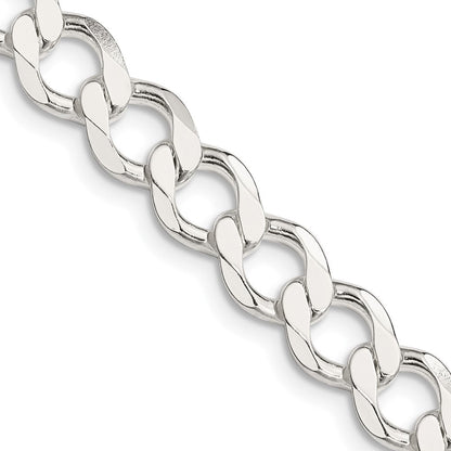 Sterlingsilber 8.1mm Halbmassiv Flach Panzer Halskette