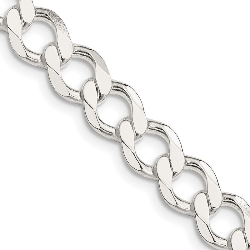 Sterlingsilber 8.1mm Halbmassiv Flach Panzer Halskette