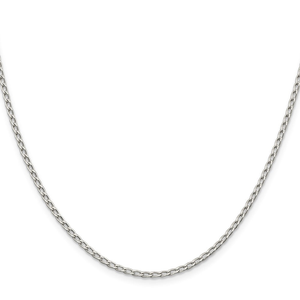 Sterlingsilber 2mm Offen Länglich Glieder Halskette