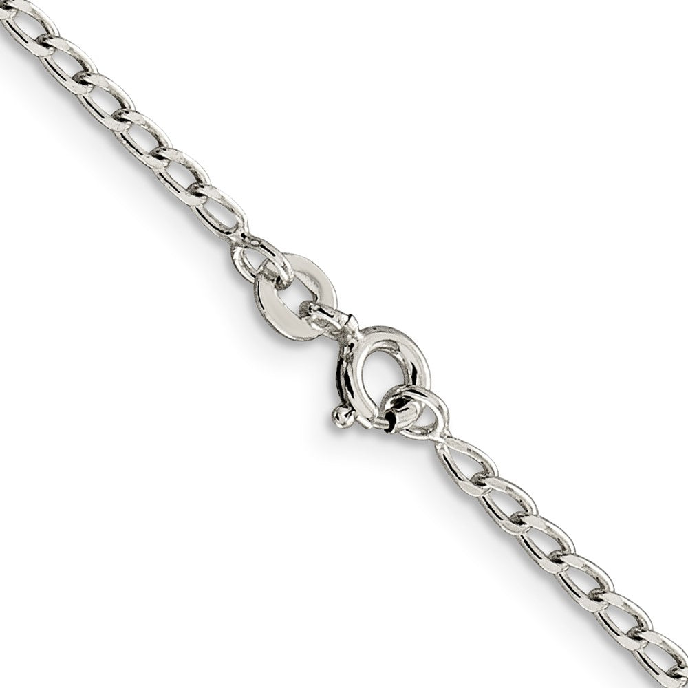 Sterlingsilber 2mm Offen Länglich Glieder Halskette