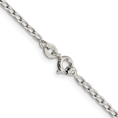 Sterlingsilber 2mm Offen Länglich Glieder Halskette