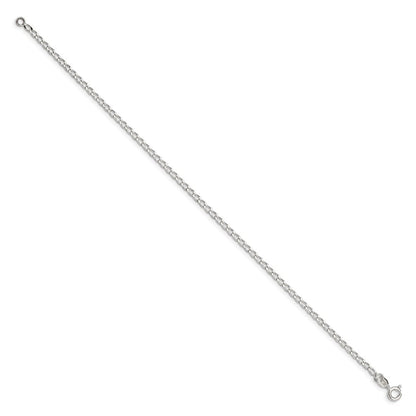 Sterlingsilber 2mm Offen Länglich Glieder Kette Fußkettchen