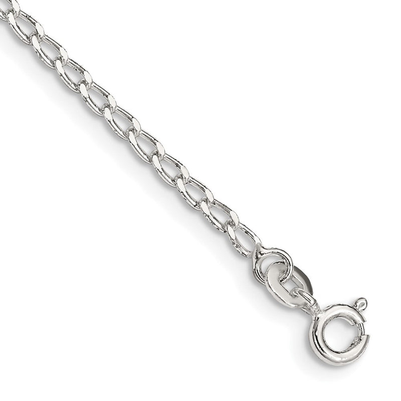 7 Zoll Sterlingsilber 2mm Offen Länglich Glieder Gliederarmband