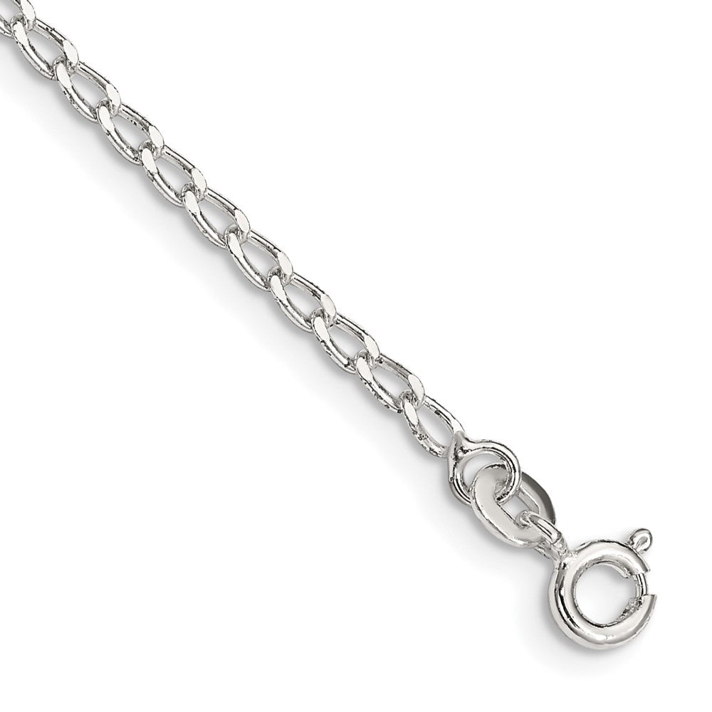 Sterlingsilber 2mm Offen Länglich Glieder Kette Fußkettchen