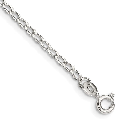 Sterlingsilber 2mm Offen Länglich Glieder Kette Fußkettchen