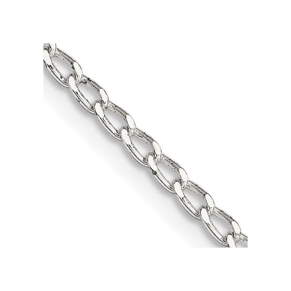 Sterlingsilber 2mm Offen Länglich Glieder Halskette