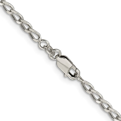 Sterlingsilber 2.8mm Offen Länglich Glieder Halskette