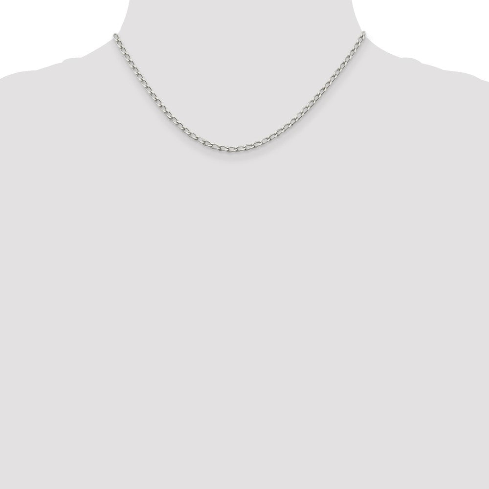 Sterlingsilber 2.8mm Offen Länglich Glieder Halskette