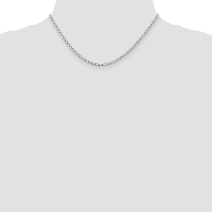 Sterlingsilber 2.8mm Offen Länglich Glieder Halskette